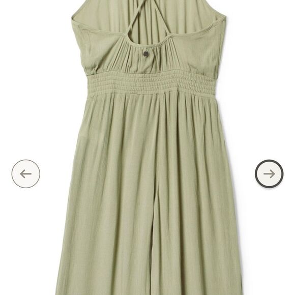 Prana Green Jumpsuit with Relaxed Fit and Spaghetti Straps - Picture 3 of 4